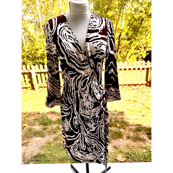 Diane von Furstenberg DVF Julian Silk Jersey Wrap Dress Sz 8 - Picture 1 of 5